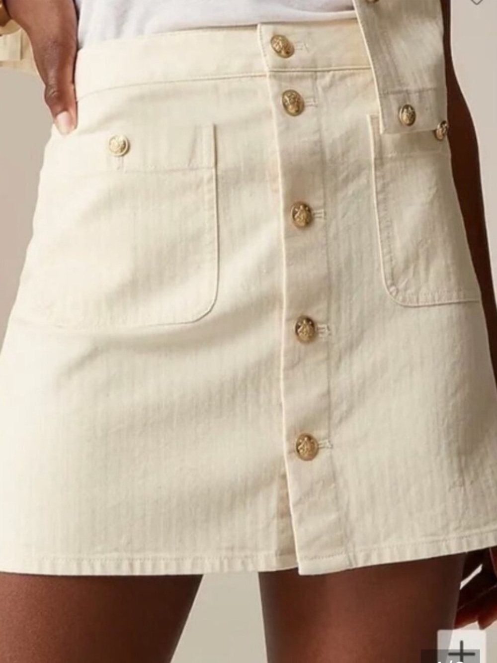 💕❤️ J.crew Cream Button-Front Mini Skirt 25